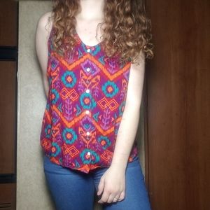 SOLD KAVU NWOT button up hi low tank blouse